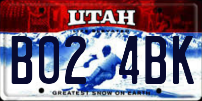 UT license plate B024BK