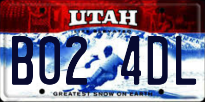UT license plate B024DL