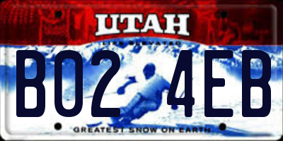 UT license plate B024EB