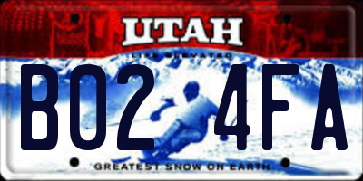 UT license plate B024FA
