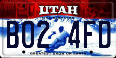 UT license plate B024FD