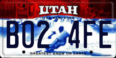 UT license plate B024FE