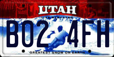 UT license plate B024FH