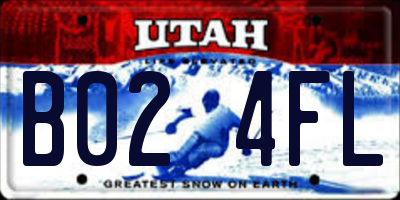 UT license plate B024FL