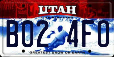 UT license plate B024FO