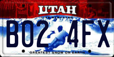 UT license plate B024FX