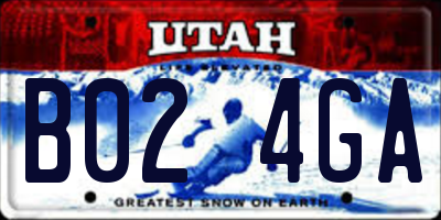 UT license plate B024GA