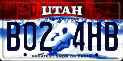UT license plate B024HB