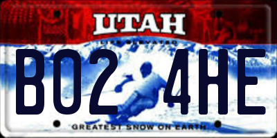 UT license plate B024HE