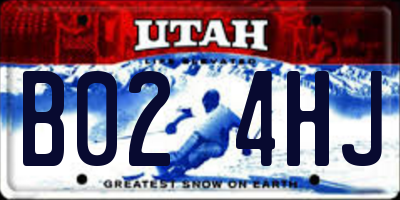UT license plate B024HJ