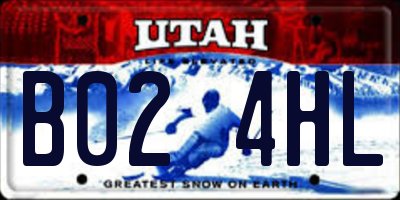 UT license plate B024HL