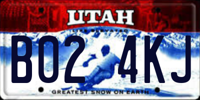 UT license plate B024KJ