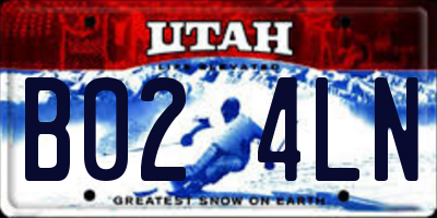 UT license plate B024LN