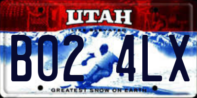 UT license plate B024LX