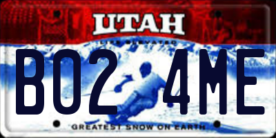 UT license plate B024ME