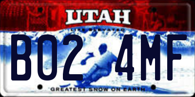 UT license plate B024MF
