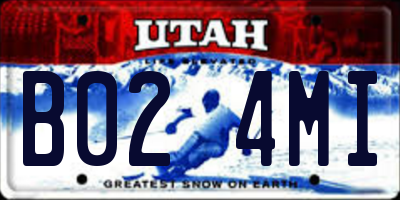 UT license plate B024MI