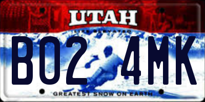 UT license plate B024MK