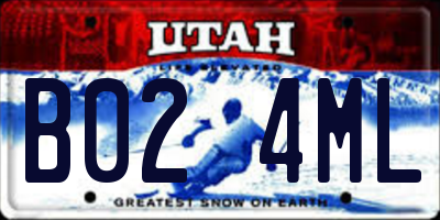 UT license plate B024ML