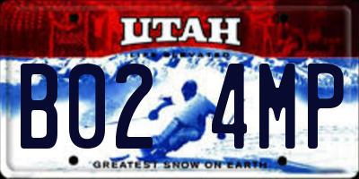 UT license plate B024MP