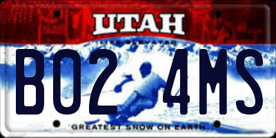 UT license plate B024MS