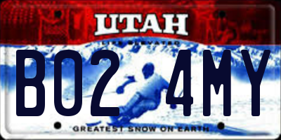 UT license plate B024MY