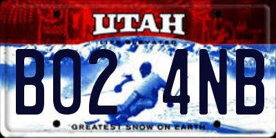 UT license plate B024NB