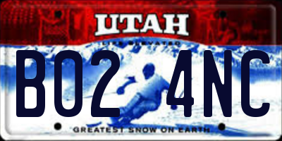 UT license plate B024NC