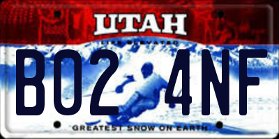 UT license plate B024NF