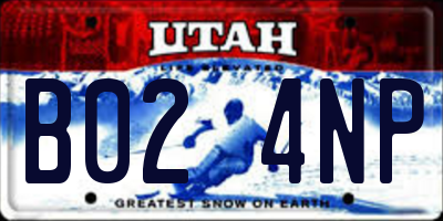 UT license plate B024NP