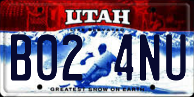 UT license plate B024NU
