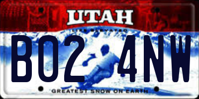 UT license plate B024NW