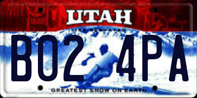 UT license plate B024PA