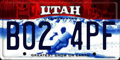 UT license plate B024PF