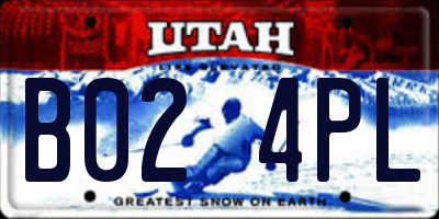 UT license plate B024PL