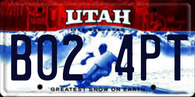 UT license plate B024PT