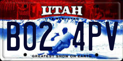 UT license plate B024PV