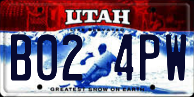 UT license plate B024PW