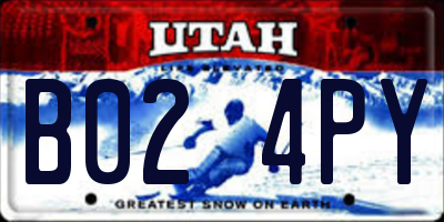 UT license plate B024PY