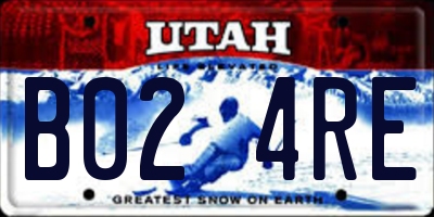 UT license plate B024RE