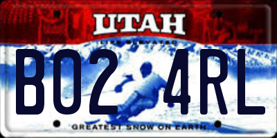 UT license plate B024RL