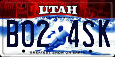 UT license plate B024SK