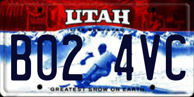UT license plate B024VC