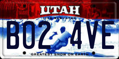 UT license plate B024VE