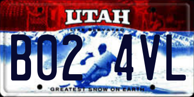 UT license plate B024VL