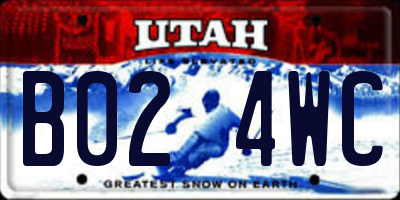 UT license plate B024WC