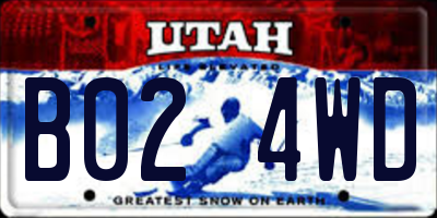 UT license plate B024WD