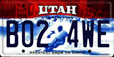 UT license plate B024WE