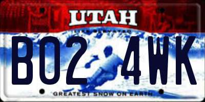 UT license plate B024WK