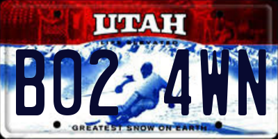 UT license plate B024WN